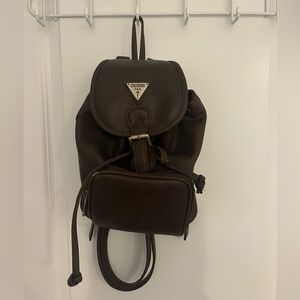 Guess Dark Brown Leather Backpack